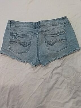 lei Light Blue Denim  Shorts with Embroidered Back Pockets